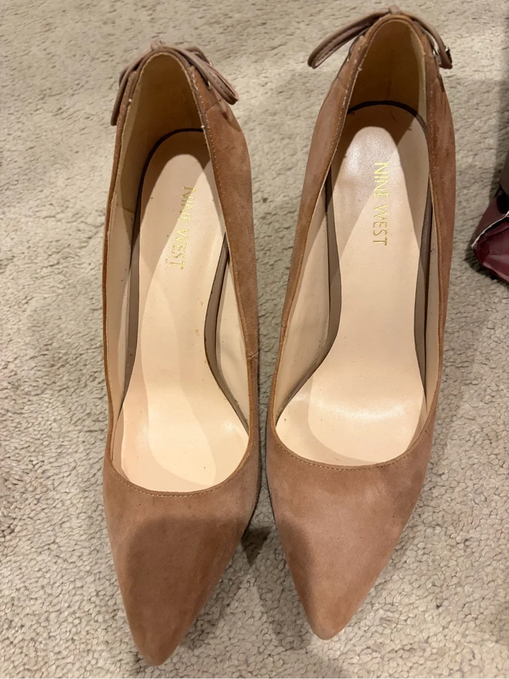 Nine West Brown Suede Pointed Toe Pumps
